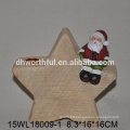 Christmas santa sitting star design ceramic candle holder